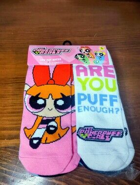 The Powerpuff Girls Kids Low Cut Socks - Pink & White